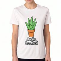 Aloe Vera Plant unisex's Cotton T Shirt, Pure Cotton Premium Print, Durable, Casual And Fashionable. Adorable Aloe You Vera Much Graphic Tee, Perfect S įvairiaspalvis
