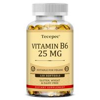 Vitamin B6 25 Mg Dietary Supplement, Suitable For Vegans, 120 Softgels Per Bottle 120 Capsules