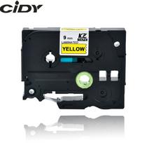 Su Brother suderinama juostelė CiDY TZe 621 9 mm juodas tekstas/geltona juostelė
