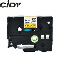 Su Brother suderinama elastinė juostelė CiDY TZe FX651 24 mm juodas tekstas/geltona juostelė