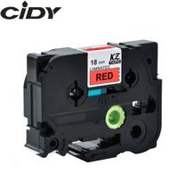 Su Brother suderinama juostelė CiDY TZe 441 18 mm juodas tekstas/raudona juostelė