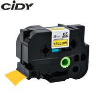 Su Brother suderinama juostelė CiDY TZe 661 36 mm juodas tekstas/geltona juostelė