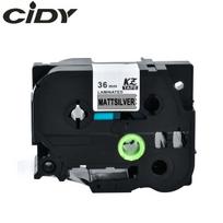 Su Brother suderinama juostelė CiDY TZe M961 36 mm juodas tekstas/sidabrinė juostelė