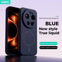 For Xiaomi 17 15 Ultra 15 Pro Phone Case Magnetic Skin Feeling Liquid Silicone Shockproof Cover for Xiaomi 15S 17 Pro Max Cases xiaomi 15 ultra tamsiai mėlyna spalva