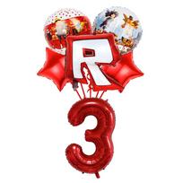 Roblox Game Themed Aluminum Balloons for Kids Birthday Party Decorations Cartoon Game Number Foil Balloon Set DIY Party Supplies