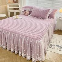 Korean Lace Bedspread 180x200 for Bed Queen King Size Elegant Bedskirt Qulited Double Bed Cover with 2 Pillow Cases Dropshipping 150x200cm 59x79inch