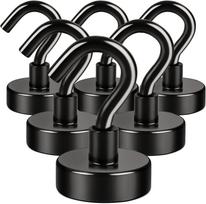 10 vnt. pakuotė, juodi magnetiniai kabliukai, 25 svarų stiprumo magnetiniai kabliukai, tvirta epoksidinė danga, magnetiniai kabliukai kruizams, šaldytuvams 6pcs