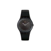 Swatch Kvarcinis Mechanizmas 30M Atsparus Vandeniui Laikrodis 47.4Mm Juodas Ciferblatas Plastikinis Korpusas Silikoninis Dirželis Vyriški laikrodžiai SUOB156 Black