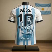 Naujas karštas išpardavimas Messi šventės leidimo sportinis marškinėlis kasdieniam laukui kvėpuojantis greitai džiūstantis patogus marškinėlis šeimos derinys S