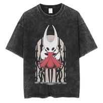 Game Hollow Knight Vintage Washed T-shirt Men Women Casual Cotton Retro T Shirt Oversized Short Sleeve Tshirt Streetwear Unisex S įvairiaspalvis