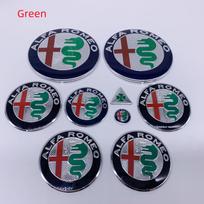 for  1set 9pcs Alfa Romeo 156 159 166 149 GT CAR Logo 74mm Hood Trunk Wheel Center Cap Emblem Brera Spider Giulietta Stelvio