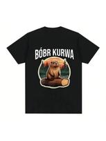 Bober Kurwa Bobr T-Shirt Funny Meme Graphic 's  Fashion Hip Hop Loose 100% Cotton T-Shirts Comfort T Shirt Y2k Top S įvairiaspalvis