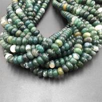 Natural Semi-Precious round green Moss Agates beads loose Rondelle spacer Disc stone beads charm For Jewelry Making Accessories 4-6mm about 45 pcs