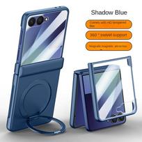 For Samsung Galaxy Z Flip 7 Rotating Skin Magnetic Lens Full Protection Tempered Glass Film Magnetic Drop Resistant Phone Case For  Galaxy Z Flip 7 mėlyna