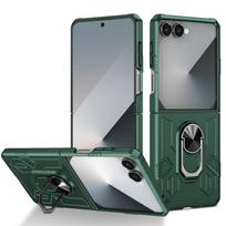 Compatible with Samsung Galaxy Z Flip 7 6 5 4 3  360° foldable magnetic phone case with ring, shockproof and drop-resistant For Galaxy Z Flip 3 žalia
