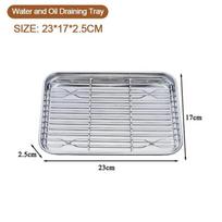 Nerūdijančio plieno kepimo skarda Nuimamas aušinimo stovas Nelipnus Saugus indaplovėje Lengvas kepimas orkaitėje BBQ L 31×24cm gray