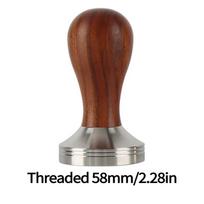 Kavos presas nerūdijančio plieno 51 mm 53,3 mm 58 mm presas kavos milteliams medinė rankena 51/54/58 mm portafiltrui brown