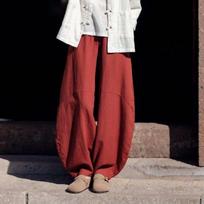 Spring and Autumn Cotton Carrot Pants Elastic Waist Zen Harem Pants Women Cotton and Linen Pants XS oranžinė