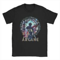 Men T-Shirts Jayvik Arcane Game Funny Cotton Tee Shirt Short Sleeve T Shirts Round Collar Tops Graphic Printed S įvairiaspalvis