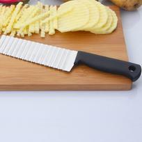 Nerūdijančio plieno ilgasis bulvių traškučių pjaustytuvas tešlos daržovių vaisių gofruotas banguotas pjaustytuvas peilis bulvių pjaustytuvas smulkintuvas prancūziškų bulvyčių gaminimo įrankis