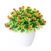 1pc Artificial Plants Bonsai Small Tree Pot Plants Fake Flowers Potted For Home Decoration Garden Decor garden mini Bonsai plant oranžinė