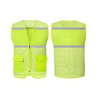 LEIYING FGY-12 Fluorescentinė geltona tinklinė atspindinti saugos liemenė One Size fluorescencinė geltona spalva