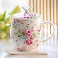 Bone China kavos puodelio šaukštų rinkinys 400 ml prabangus keraminis puodelis Aukščiausios kokybės porcelianinis arbatos puodelis Kavinės vakarėliams 400ml