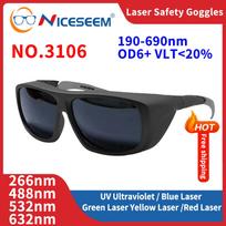 Pramoniniai apsauginiai akiniai su lęšiais ND YAG UV Apsauginiai lazeriniai akiniai 532nm CO2 1064nm 190-550 800-1100 green