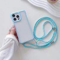 Shockproof Crossbody Strap Phone Case For iPhone 15 Pro Max 14 13 Adjustable Lanyard Cord Rope Transparent Clear Back Cover For iPhone 13