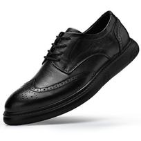 New genuine leather men's shoes classic high-quality styles Dress up for daily business Adult shoes Black versatile Brogue 38