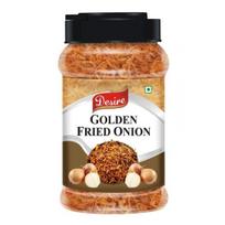 Desire Auksiniai kepti svogūnai 250g stiklainyje | Skiedrelės | Birista | Kepti Pyaz, naudojami Biryani, padažams, indiškiems kario patiekalams 250GM