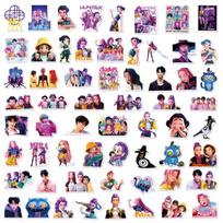 60PCS K-POP DEMON HUNTERS HUNTR/X Movie Stickers Waterproof for Phone Laptop Guitar Kids Toys