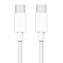 iLike CBL6 Pintas laidas 65 W PD USB-C į USB-C duomenų ir įkroviklio 2 m kabelis baltas