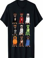 Boxers Dog Halloween Funny Boxers Dog Ostume Ghost  T-Shirt S įvairiaspalvis