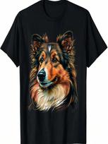 Cute Shetland Sheepdog Dog On Sheltie Lover T-Shirt S įvairiaspalvis
