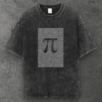 Unisex Pi Number Heavyweight T Shirt Black Alt Fashion Streetwear S-3XL S įvairiaspalvis