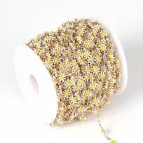 Daisy Chain Necklace Material Floral Link Chain for Jewelry Making Craft Supplies Metal Flower Connector Chain for DIY Accessories One Size