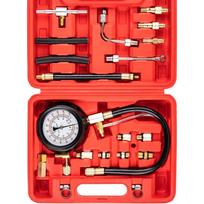 0-140PSI Kuro slėgio matuoklio rinkinys, Dyzelino diagnostikos įrankis automobiliams, sunkvežimiams ir motociklams, su įvairių dydžių adapteriais kuro siurbliui tikrinti raudona