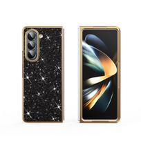 For Samsung Galaxy Z Fold 7 Case Slim Shinny Powder Bling Bling PU Leather Electroplating Phone Case Cover For Z Fold 3 4 5 6 PC&Galaxy Z Fold7 juoda