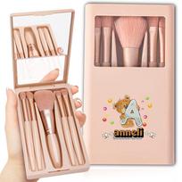 Customized Name Long Handle Makeup Brush Set Cute Print Professional Tools Multifunctional Travel Kit with Storage Case