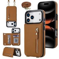 Crossbody Zipper RFID Wallet Card Slot Phone Case for IPhone 17 Pro Max 17 Air 16E 16 15 14 Plus 13 12 11 XR XS Leather Cover iPhone 12 ruda