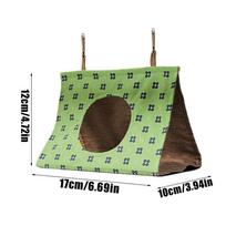 Bird Bed For Cage Scratch-Resistant Cave Hammock For Parrot Flexible Installation Bird Sleeping House For Conures Cockatiels žalia