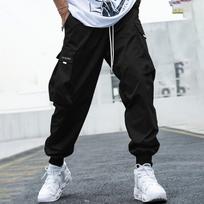 Streetwear Hip Hop Cargo Pants Men's Cargo Pants Drawstring Harun Pants Joggers Pants Men Casual Loose Pants Plus Size XS pilka