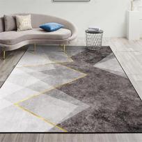 Skandinaviško stiliaus geometrinis krištolinio aksomo kilimas dideliam plotui, svetainės kilimas, namų neslystantis ir purvui atsparus sofos stalo kilimėlis 400mm x 600mm gray