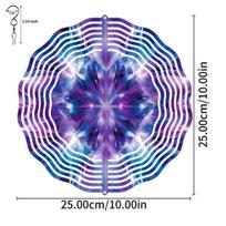 Pack of 1 2D Mandala Flower Hanging Wind Spinner, Metal Garden Wind Chime, Self-Powered Kinetic Metal Spinner, with 360° Rotation Hook for Garden 01A