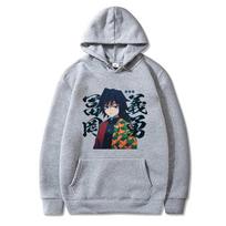 Japan Anime Demon Slayer Tomioka Giyuu Graphic Print Hooded Plus Size Hoodie Men Women Sweatshirts Long Sleeve Unisex Streetwear S