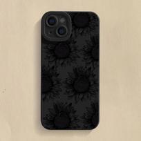 Black Sunflower Pattern Phone Case For Samsung Galaxy A16 A14 A13 A54 A33 S25 S24 S23 Ultra S22 Plus S21 FE Silicone Soft Cover For Samsung A53 5G