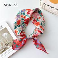 Fashion Bandana Scarf Dot Floral Print Handkerchief Hair Scarfs 55cm Square Sun Protection Headbands Neck Scarves Small Wraps
