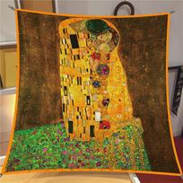 Šilkinis Skara Moterims Klimto Bučinys Spaudinys Kvadratinės Skaros Galvos Echarpes Šilkiniai Foulards Femme Apklotai Paplūdimio Šaliai Bandana Ponios Hijab 90CM 90CM x 90CM