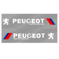 2 vnt. Automobilio šoninių durų 3D lipdukas Ženklelis Decal Apdaila Peugeot 308 408 508 RCZ 208 3008 2008 206 207 108 406 407 408 206 207 208 306 307 Peugeot balta